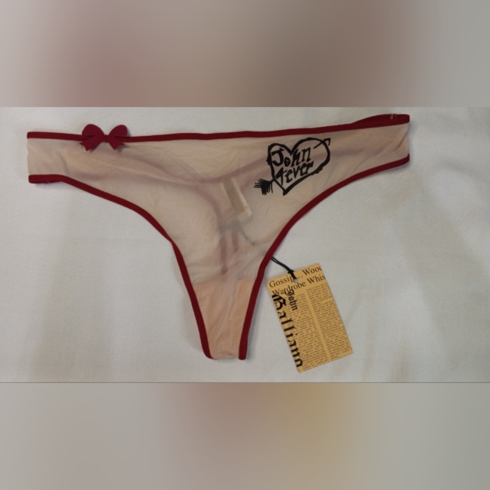 Vintage John Galliano Red Beige Thong US 14